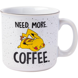 Pokemon Pikachu Need More Coffee 20 Oz. Ceramic Camper Mug