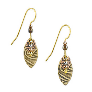 Silver Forest Gold & Bronze Drop Earrings