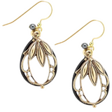 Silver Forest Oval Layered Dangle Earrings