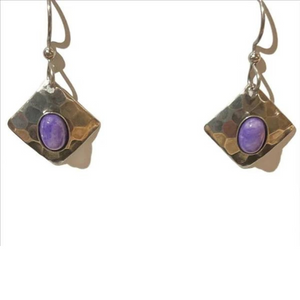 Silver Forest Silver Frost with Charoite Stone Earrings
