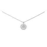 Silver Round Star Cut-out CZ Layers Necklace