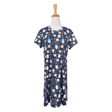 Sleep Dress Navy Kitten