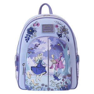 Loungefly Sleeping Beauty 65th Anniversary Floral Scene Mini Backpack (Front)