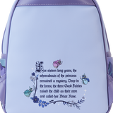 Loungefly Sleeping Beauty 65th Anniversary Floral Scene Mini Backpack (Back detail)