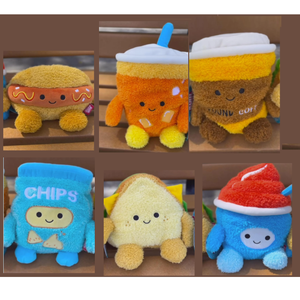 Set of 6 Bumbumz 7" Snack Collection Stuffed Plush