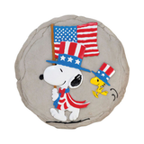 Snoopy and Woodstock with Uncle Sam Hat and American Flag Garden Stepping Stone 9.5"