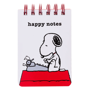 Peanuts Snoopy on Typewriter Happy Notes Petite Wiro Notepad 200 Pages