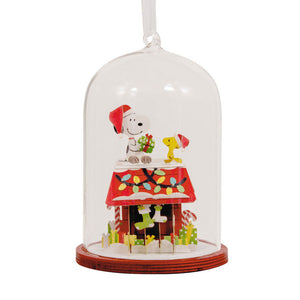 Hallmark Peanuts® Snoopy's Doghouse Cloche Glass and Paper Hallmark Ornament