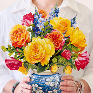Sorbet Roses Fresh Cut Flowers Paper Pop-Up Bouquet