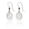 Silver Forest Squiggle in Ovals Pierced Earrings