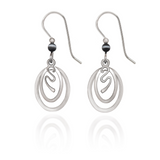 Silver Forest Squiggle in Ovals Pierced Earrings