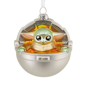 Hallmark Star Wars: The Mandalorian™ Grogu in Pram Glass Hallmark Ornament
