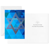 Hallmark Star of David on Blue Geometric Boxed Hanukkah Cards, Pack of 16