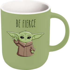Star Wars Mandalorian The Child Grogu Be Fierce Cappuccino Mug 16 Oz.