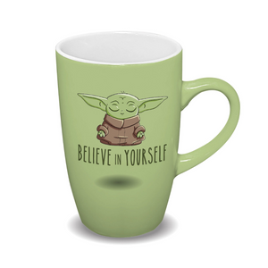 Star Wars Mandalorian The Child Grogu Believe in Yourself Tall Latte Mug 18 Oz.