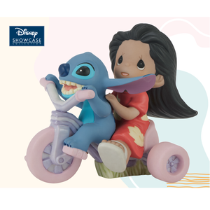 Disney Precious Moments Lilo and Stitch Riding Tricycle Porcelain Figurine 4.5"