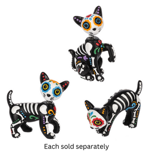 Sugar Skull Cat Figurine 3.5"