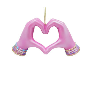 5" Pink Heart Hands with Friendship Bracelets Swifties Ornament