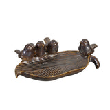 Birds on Leaf Ceramic Trinket Dish 11"
