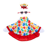 Outfit for Giddy the Metal Porch Goose Celebration Balloons with Birthday Candles Crown