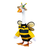 Outfit for Giddy the Metal Porch Goose Bee with Straw Hat