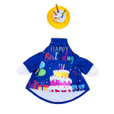 Outfit for Giddy the Metal Porch Goose Birthday Celebration with Cake Hat