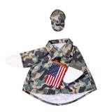 Outfit for Giddy the Metal Porch Goose Military Camo with USA Flag
