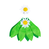 Outfit for Giddy the Metal Porch Goose White and Yellow Daisy with Green Leaves