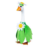 Outfit for Giddy the Metal Porch Goose White and Yellow Daisy with Green Leaves