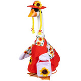 Outfit for Giddy the Metal Porch Goose Sunflower Dress with Tote Bag and Hat