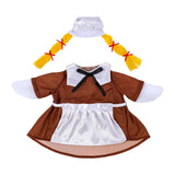 Outfit for Giddy the Metal Porch Goose Thanksgiving Harvest Pilgrim Woman with Hair Braids