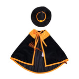 Outfit for Giddy the Metal Porch Goose Witch Cape with Broomstick
