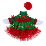 Outfit for Giddy the Metal Porch Goose Christmas Bows Dress with Hat