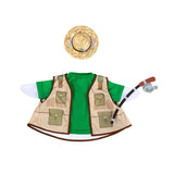 Outfit for Giddy the Metal Porch Goose Go Fishing with Straw Hat