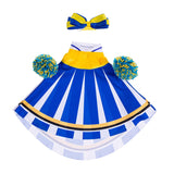 Outfit for Giddy the Metal Porch Goose Cheerleader with Pom Poms and Head Bow