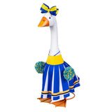 Outfit for Giddy the Metal Porch Goose Cheerleader with Pom Poms and Head Bow