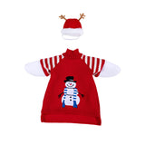 Outfit for Giddy the Metal Porch Goose Snowman Red Sweater with Antler Beanie Hat