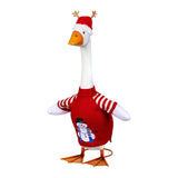 Outfit for Giddy the Metal Porch Goose Snowman Red Sweater with Antler Beanie Hat