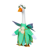 Outfit for Giddy the Metal Porch Goose Fairy with Wings and Floral Crown
