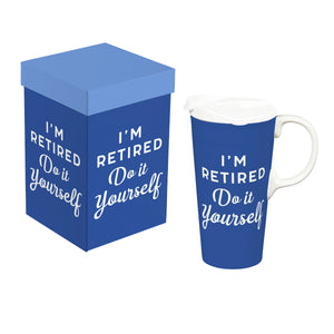 Ceramic Latte Mug the Perfect Cup with Gift Box I am Retired Do It Yourself 17oz