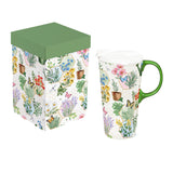 Ceramic Latte Mug the Perfect Cup with Gift Box Gardening Bliss 17oz