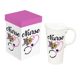 Stethoscope Ceramic Latte Mug the Perfect Cup with Gift Box for Nurse 17oz