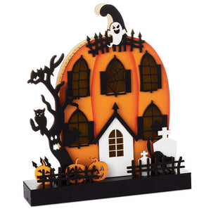 Hallmark Tall Light-Up Pumpkin House Halloween Decoration