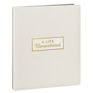 Hallmark A Life Remembered Taupe Striped Refillable Photo Album