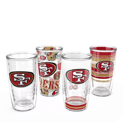 San Francisco 49ers Tervis 16 oz Insulated Tumbler 4 Pack