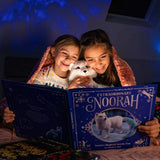 Two girls reading Elf on the Shelf Extraordinary Noorah: Santa’s Magical Arctic Fox Book with Noorah Plush