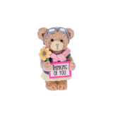 Thinking of You Bear with Flocking Fur Standing Figurine 3"