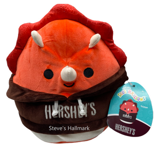 Squishmallow Tristan the Red Triceratops with Hershey's Chocolate Hoodie 8" Stuffed Plush by Kelly Toy