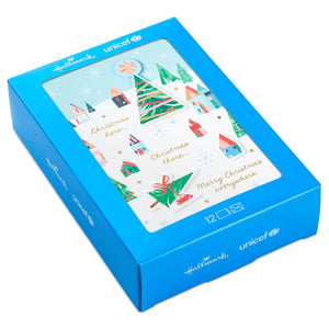 Hallmark Wintry Homes and Cars UNICEF Boxed Christmas Cards