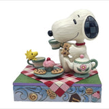 Peanuts Jim Shore Snoopy and Woodstock Having a Brew-tea-ful Afternoon Gold Crown Exclusive Figurine 5"